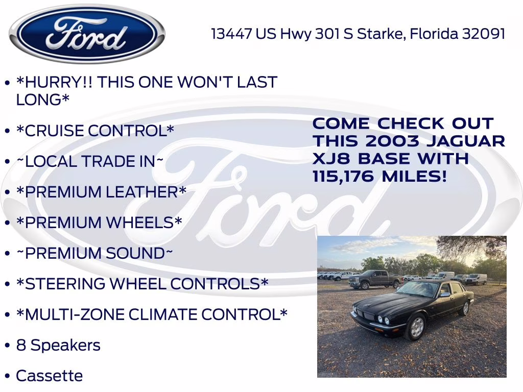 2003 Ebony Jaguar XJ8 Base RWD Sedan