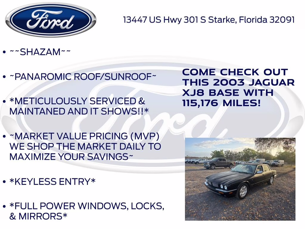 2003 Ebony Jaguar XJ8 Base RWD Sedan