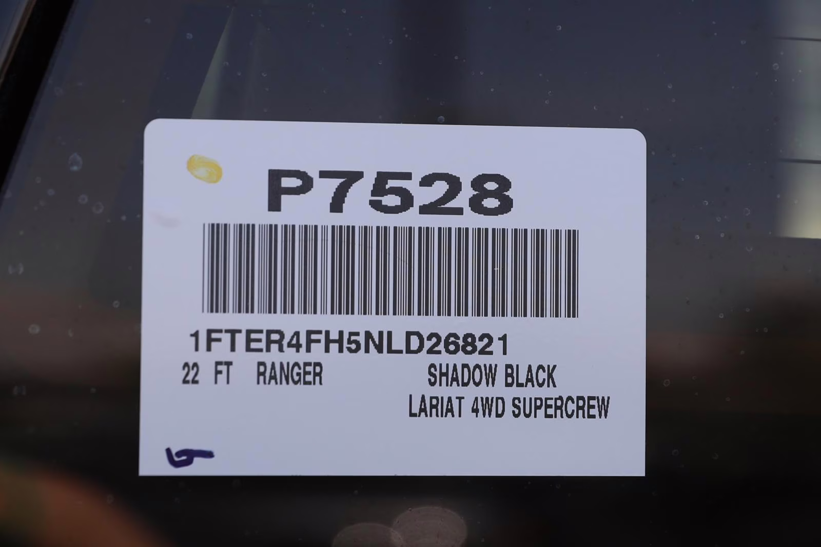 2022 Shadow Black Ford Ranger LARIAT 4X4 Truck