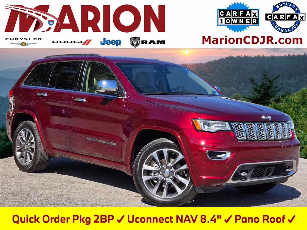 2018 Velvet Red Pearlcoat Jeep Grand Cherokee Overland RWD SUV