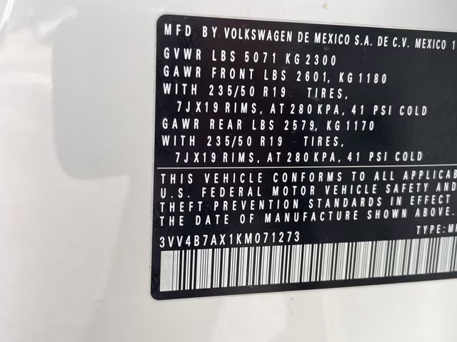 2019 Pure White Volkswagen Tiguan 2.0T SEL Premium AWD SUV