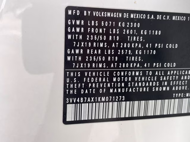 2019 Pure White Volkswagen Tiguan 2.0T SEL Premium AWD SUV