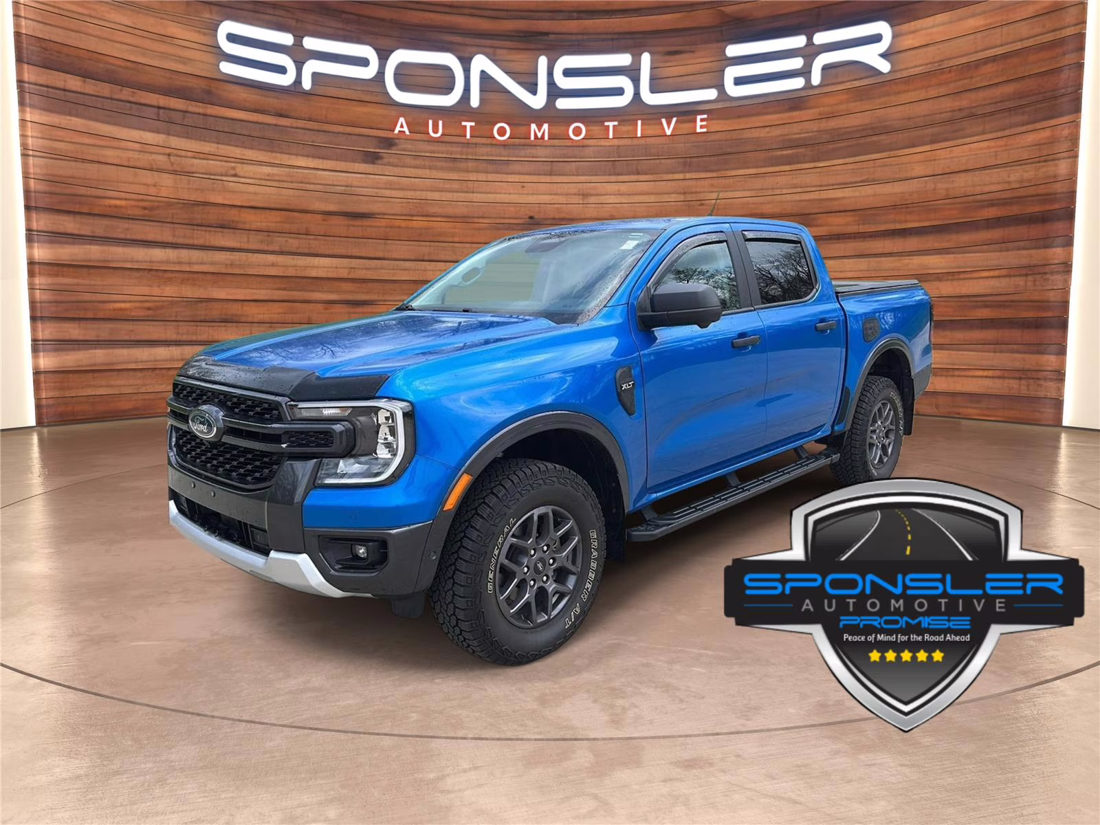 Velocity Blue 2024 Ford Ranger XLT SuperCrew 4WD Pickup Truck Four-Wheel Drive Automatic