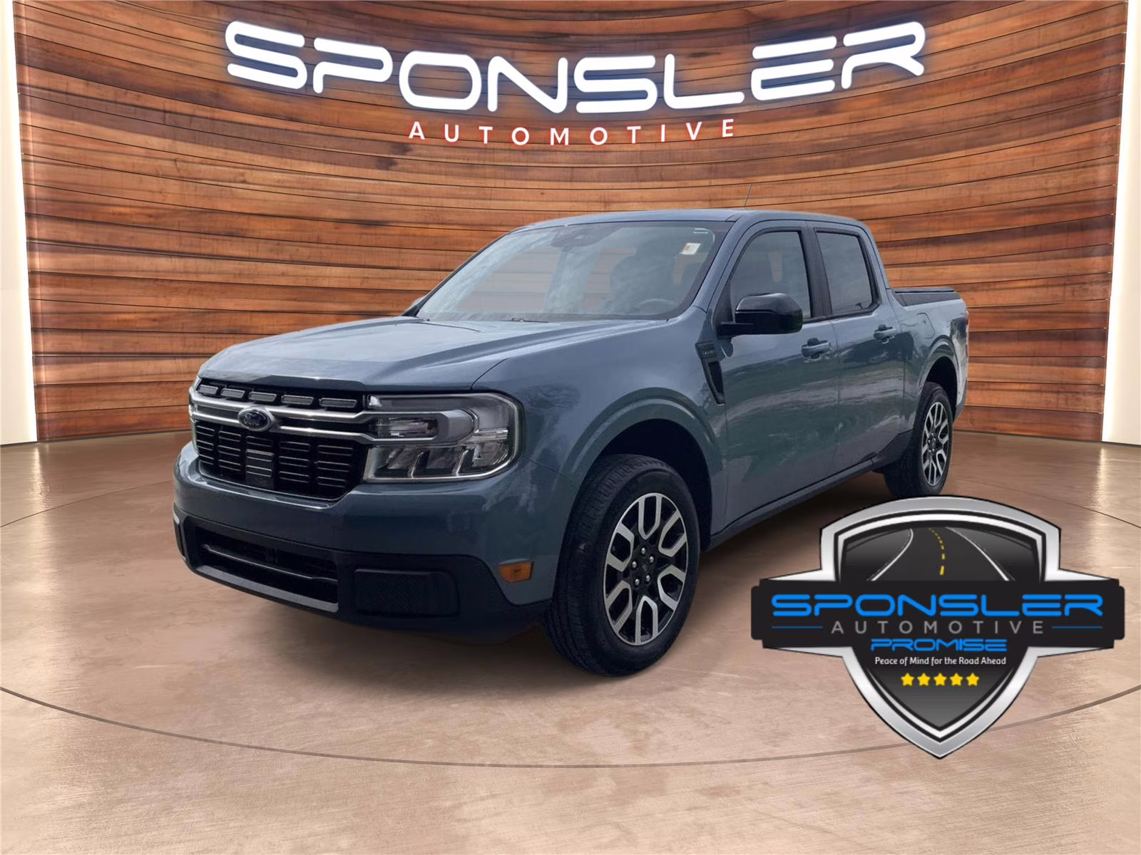 2024 Azure Gray Metallic Tri-Coat Ford Maverick LARIAT AWD Truck