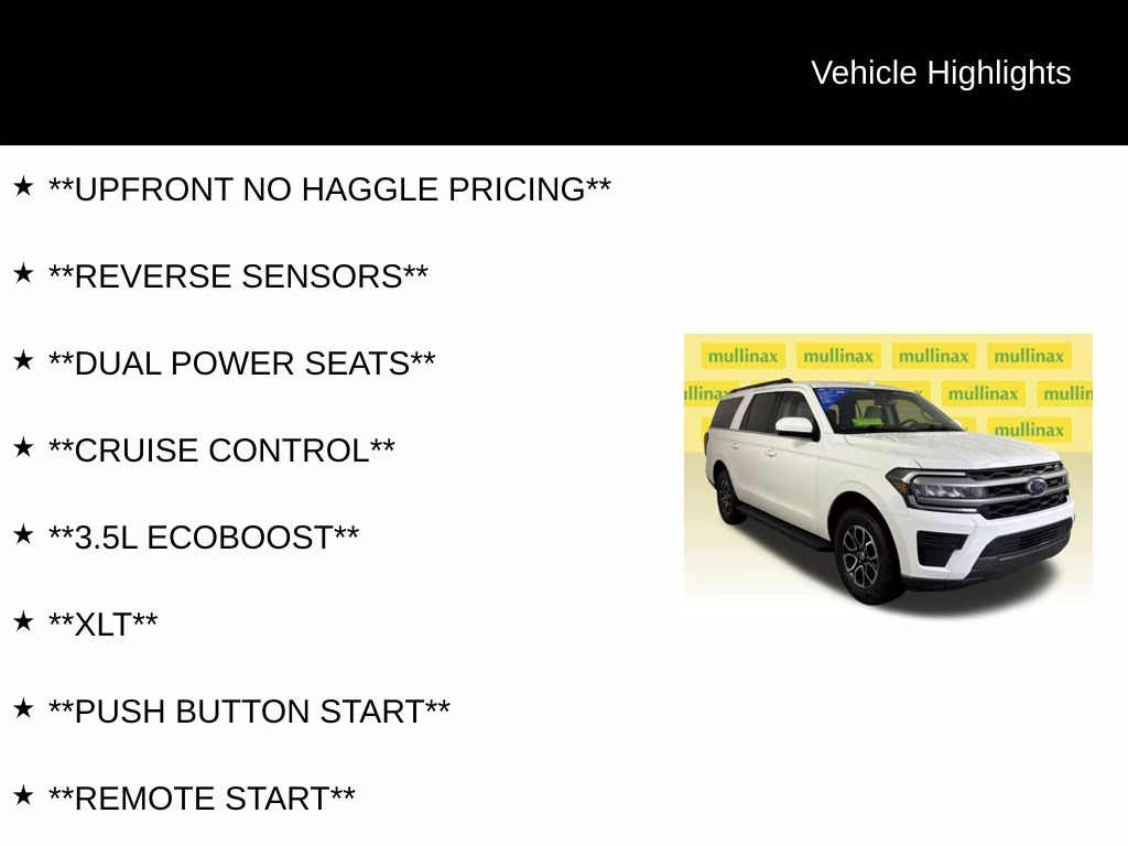 2024 White Metallic Ford Expedition Max XLT 4X4 SUV