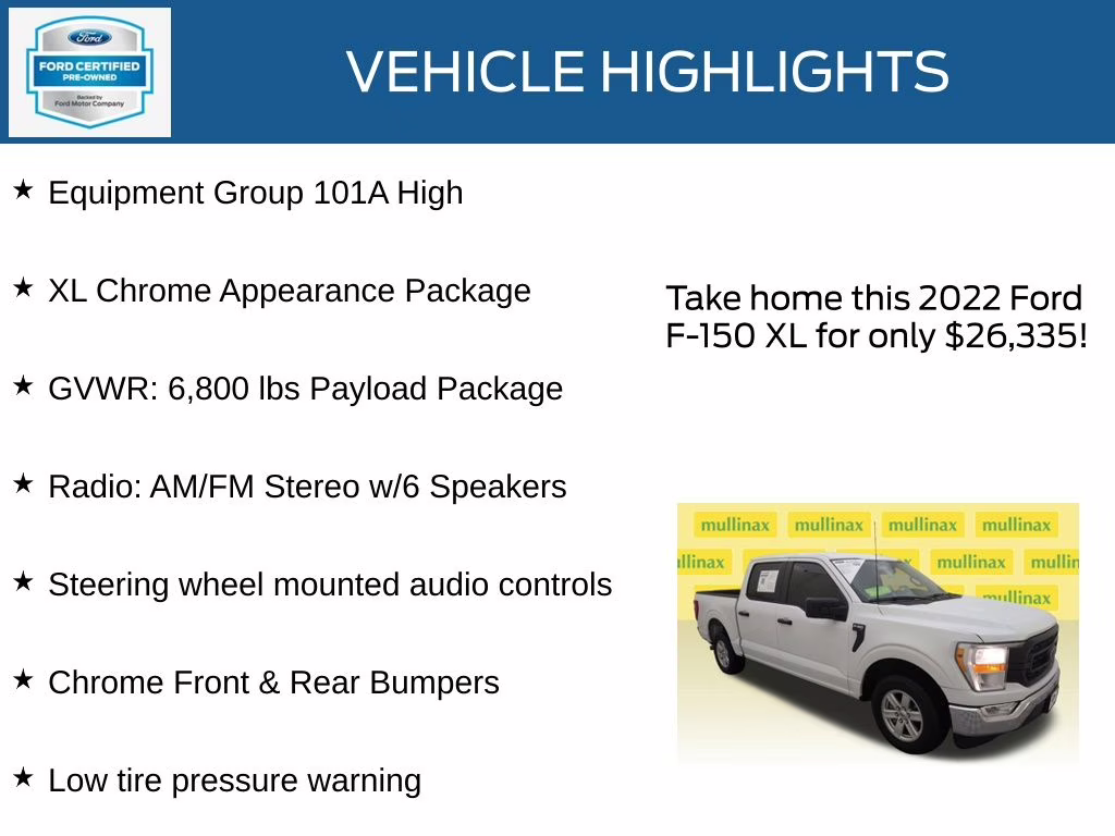 2022 Oxford White Ford F-150 XL RWD Truck
