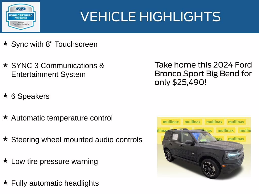 2024 Shadow Black Ford Bronco Sport Big Bend 4X4 SUV