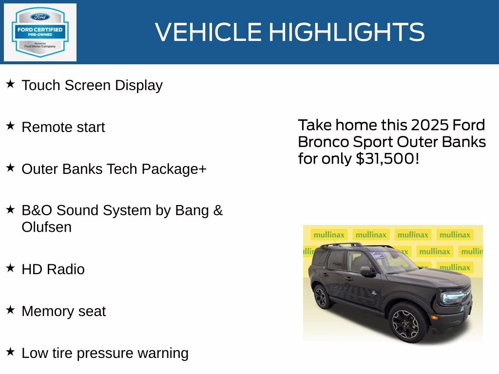2025 Shadow Black Ford Bronco Sport Outer Banks 4X4 SUV