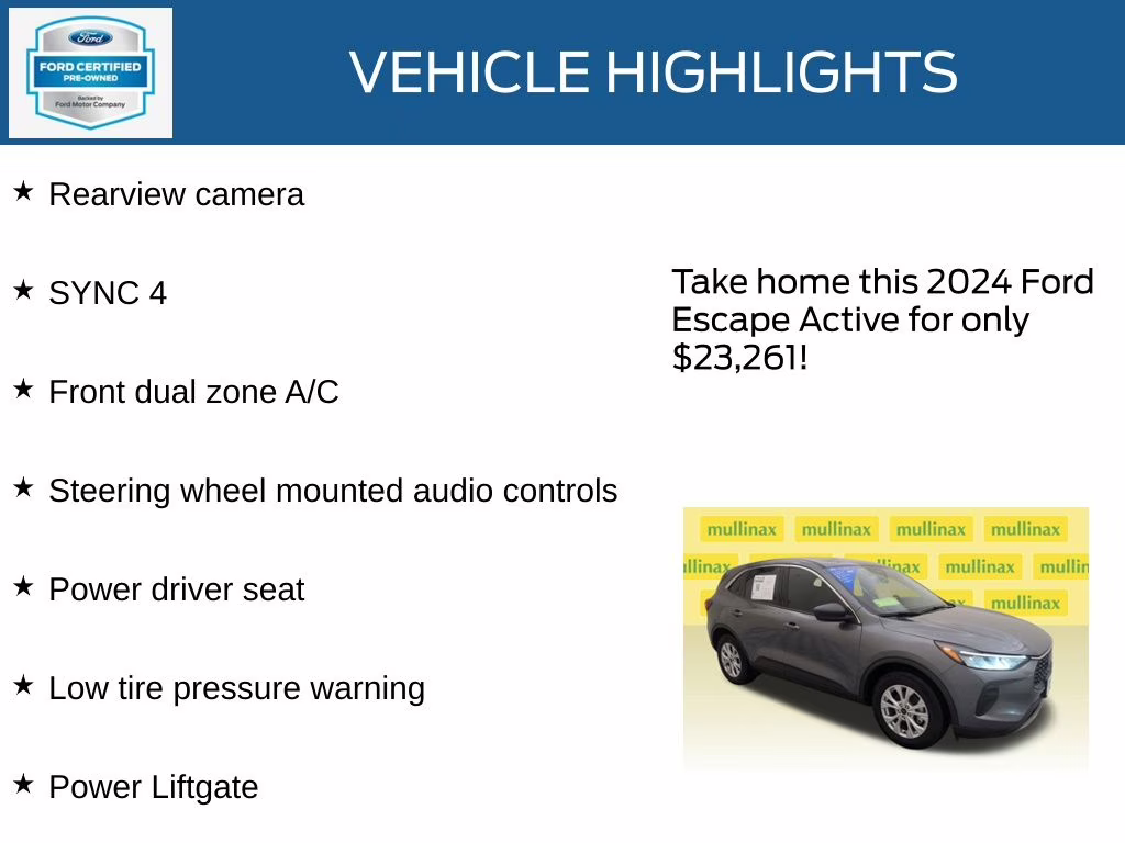 2024 Gray Metallic Ford Escape Active FWD SUV