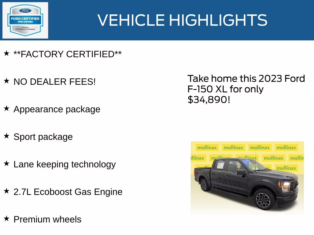 2023 Black Metallic Ford F-150 XL RWD Truck