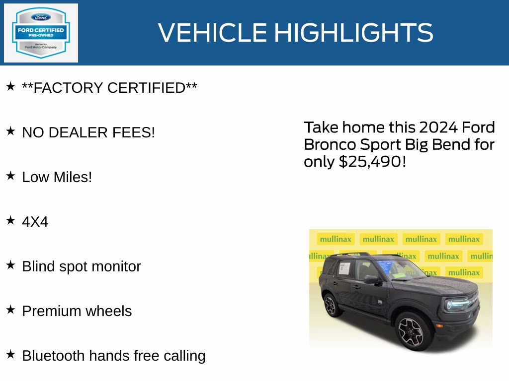 2024 Shadow Black Ford Bronco Sport Big Bend 4X4 SUV