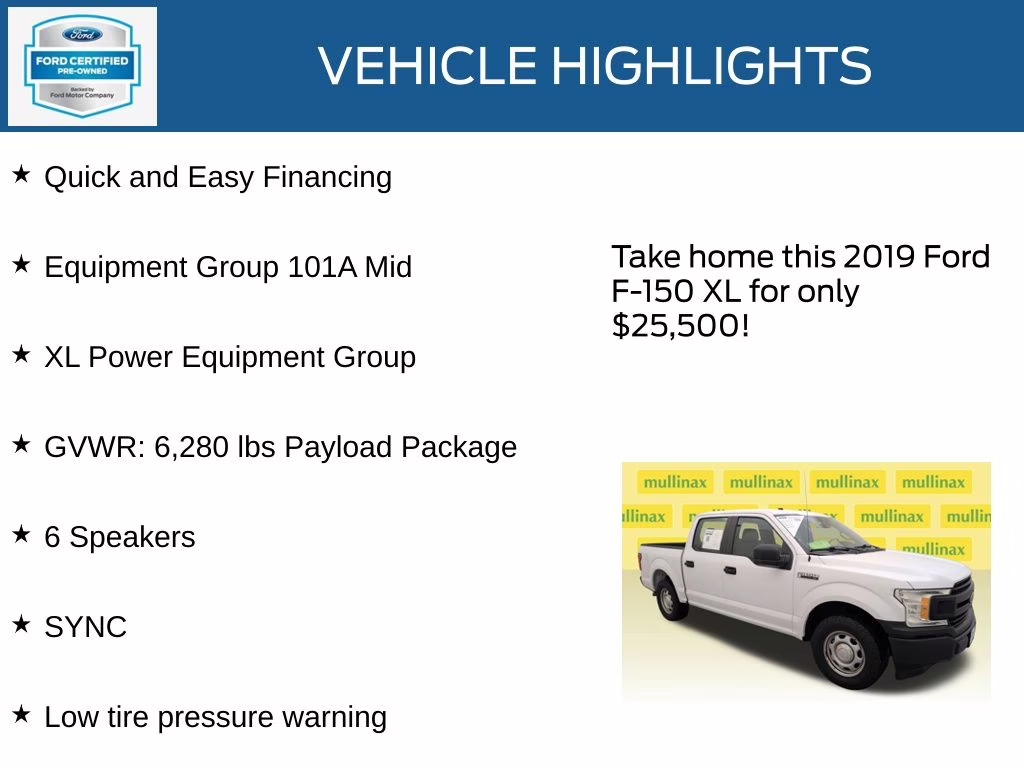 2019 Oxford White Ford F-150 XL RWD Truck