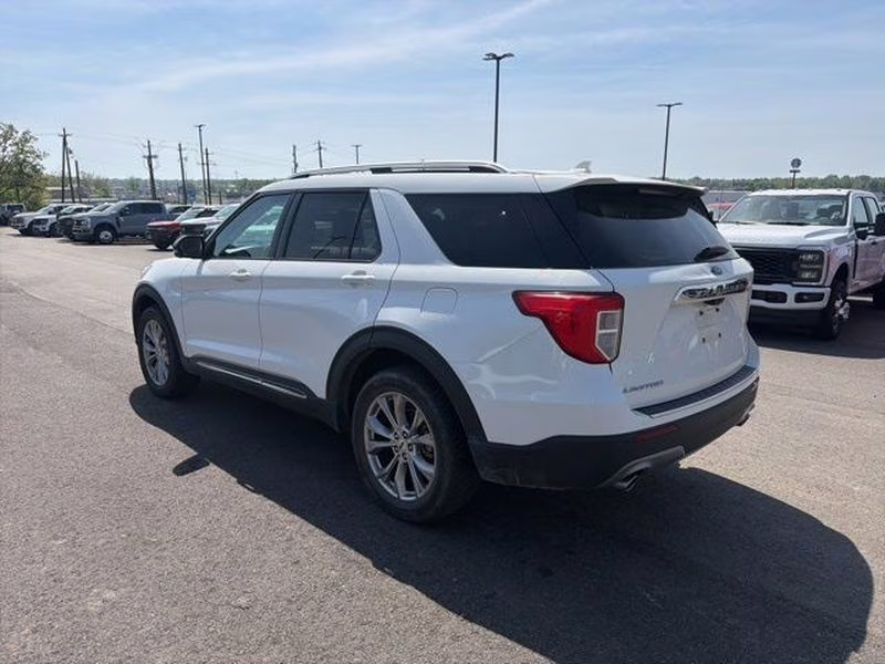 2021 Star White Metallic Tri-Coat Ford Explorer Limited 4X4 SUV