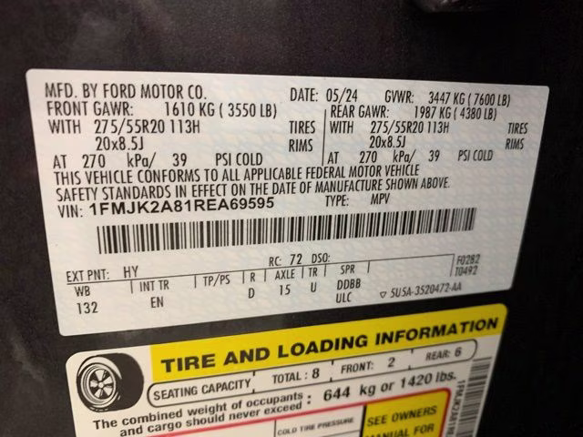 2024 Dark Matter Gray Metallic Ford Expedition Max Limited 4X4 SUV