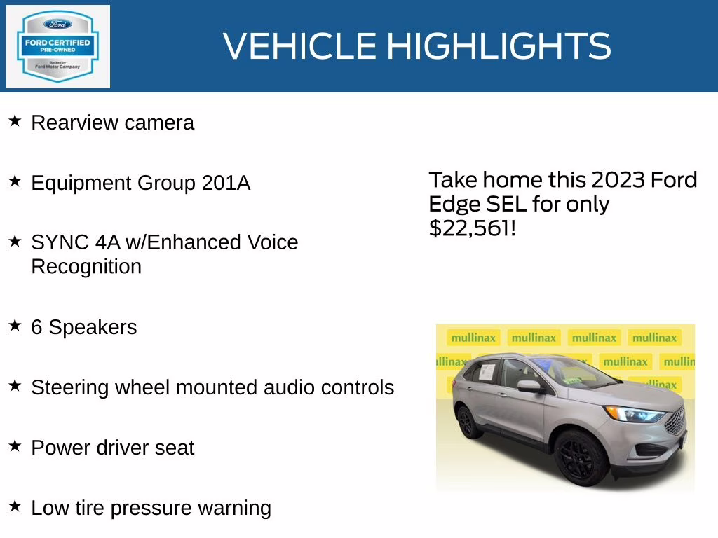 2023 Silver Metallic Ford Edge SEL AWD SUV