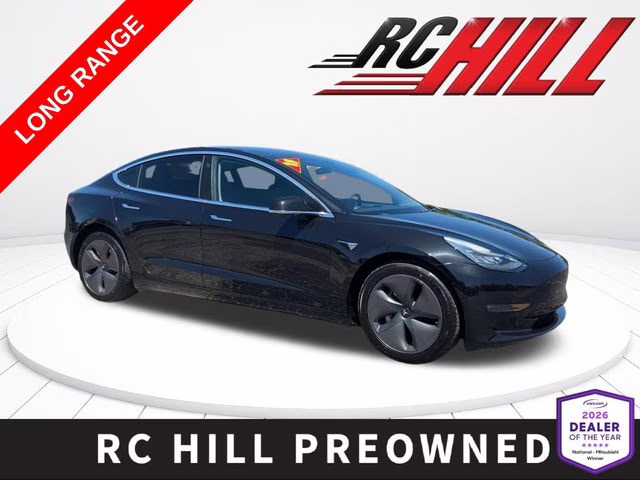 2018 Solid Black Tesla Model 3 Long Range AWD Sedan