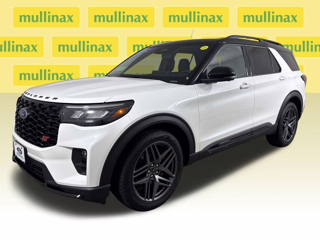 2025 Star White Metallic Tri-Coat Ford Explorer ST 4X4 SUV