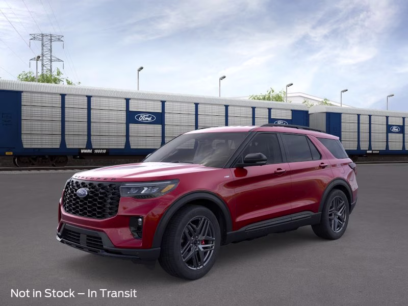 2026 Rapid Red Metallic Tinted Clearcoat Ford Explorer ST-Line RWD SUV