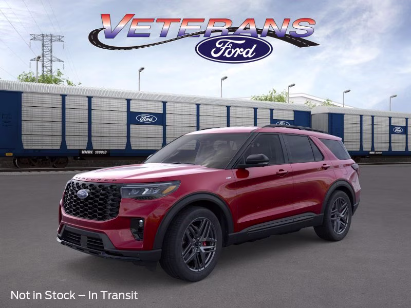 2026 Rapid Red Metallic Tinted Clearcoat Ford Explorer ST-Line RWD SUV
