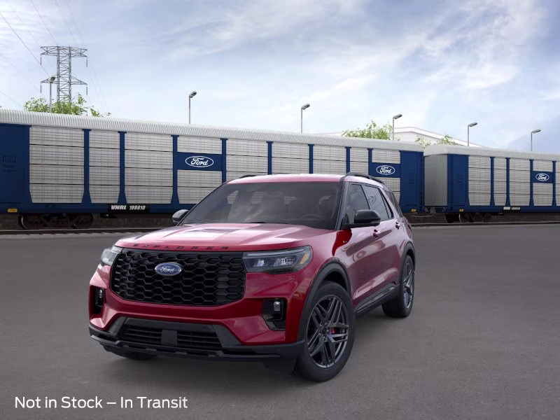 2026 Rapid Red Metallic Tinted Clearcoat Ford Explorer ST-Line RWD SUV