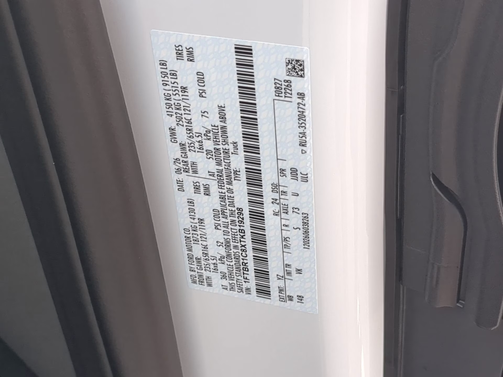 2026 Oxford White Ford Transit Cargo Van RWD Van