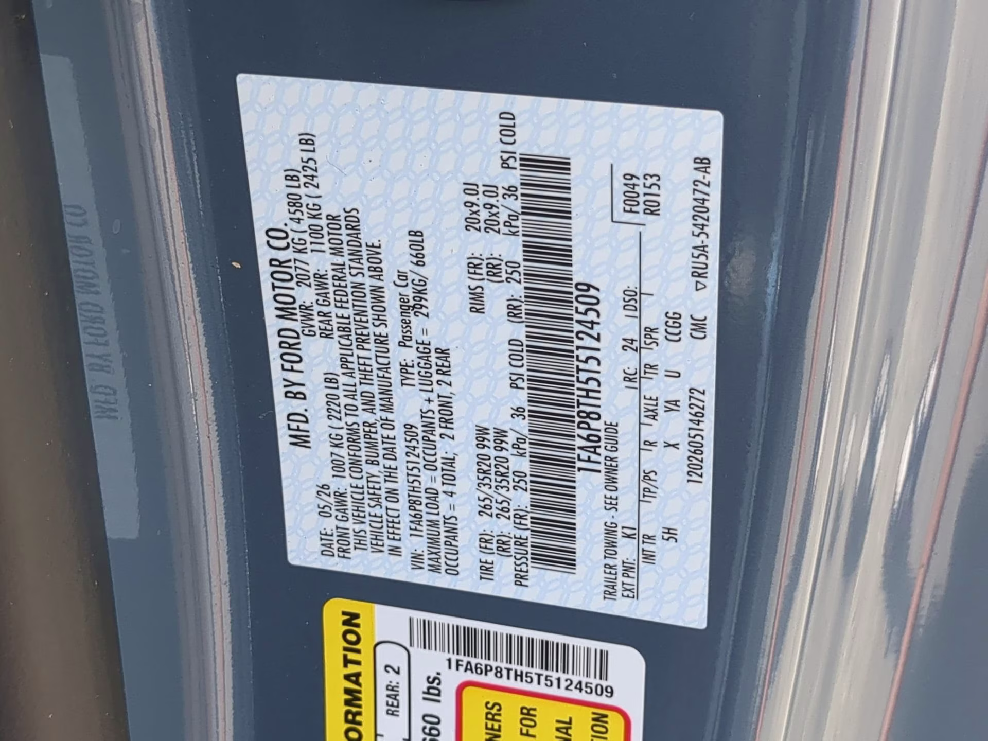 2026 Vapor Blue Metallic Ford Mustang EcoBoost Premium RWD Coupe