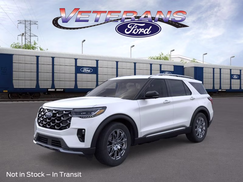 2026 Star White Metallic Tri-Coat Ford Explorer Platinum RWD SUV