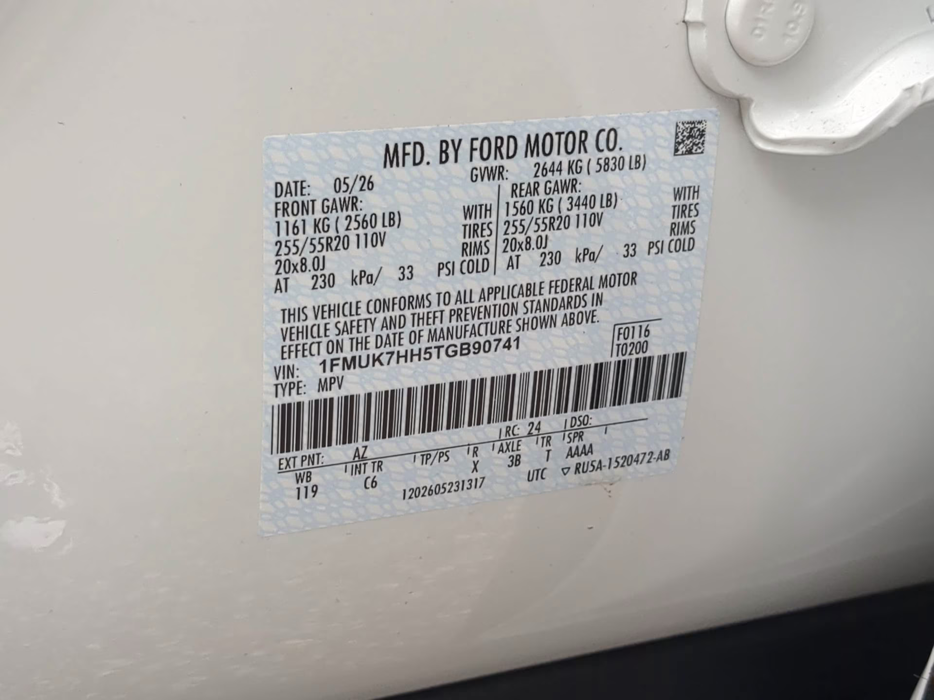 2026 Star White Metallic Tri-Coat Ford Explorer Platinum RWD SUV