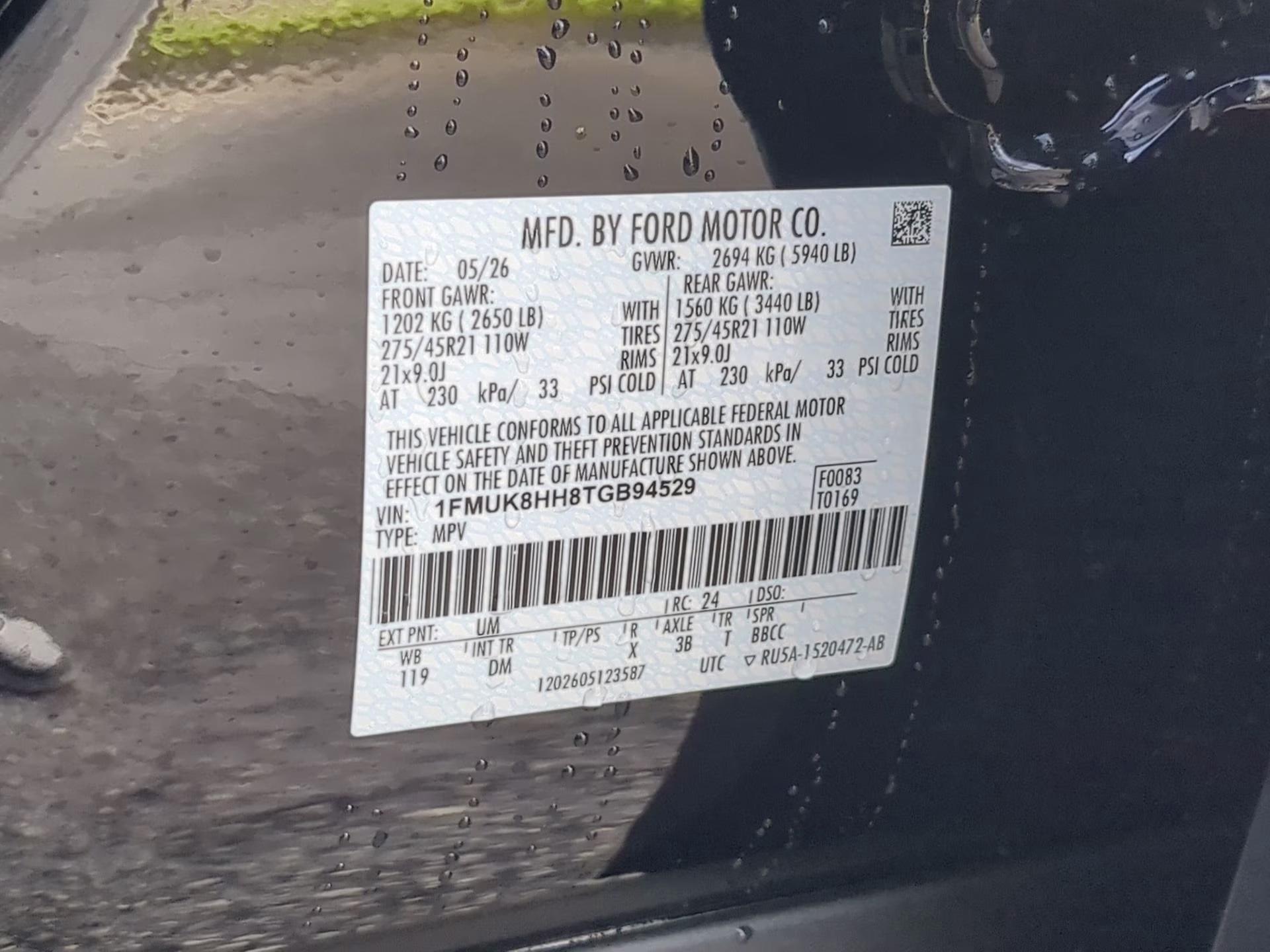 2026 Agate Black Metallic Ford Explorer Platinum 4X4 SUV