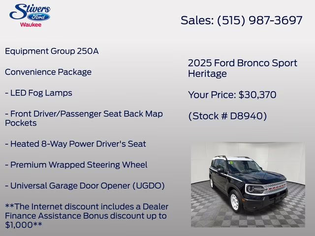 2025 Shadow Black Ford Bronco Sport Heritage 4X4 SUV