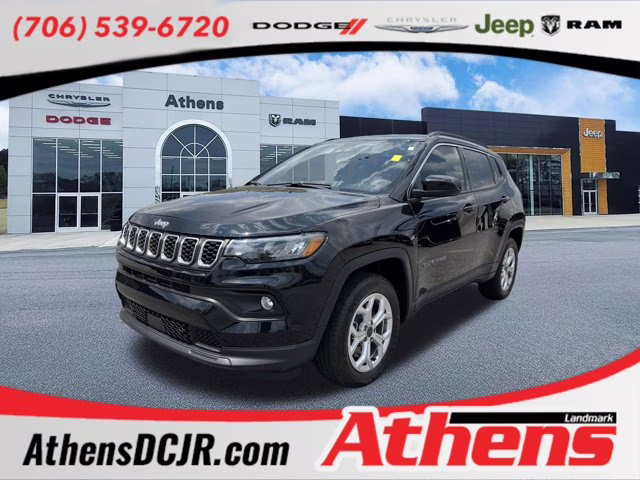 2025 Diamond Black Crystal Pearlcoat Jeep Compass Latitude 4X4 SUV