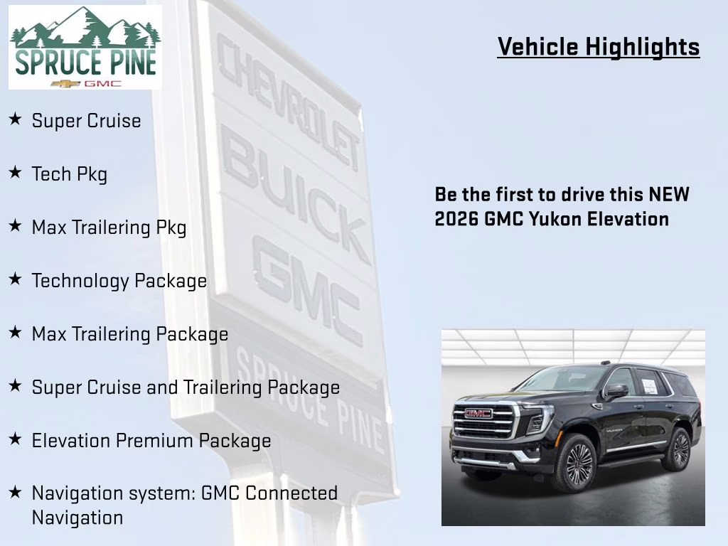 2026 Onyx Black GMC Yukon Elevation 4X4 SUV