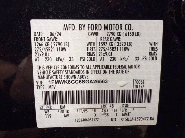 2025 Agate Black Metallic Ford Explorer ST 4X4 SUV