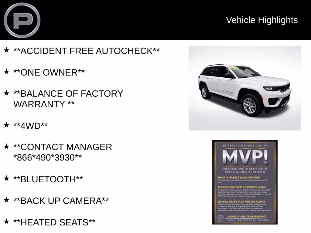 2024 Bright White Clearcoat Jeep Grand Cherokee Laredo X 4X4 SUV