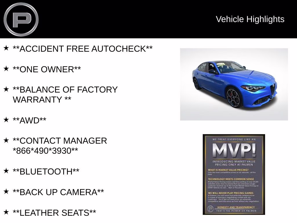 2024 Misano Blue Metallic Alfa Romeo Giulia Veloce AWD Sedan