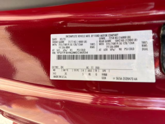 2021 Red Metallic Ford Super Duty F-450 DRW XLT 4X4 Chassis
