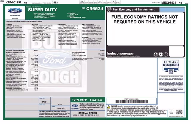 2021 Red Metallic Ford Super Duty F-450 DRW XLT 4X4 Chassis
