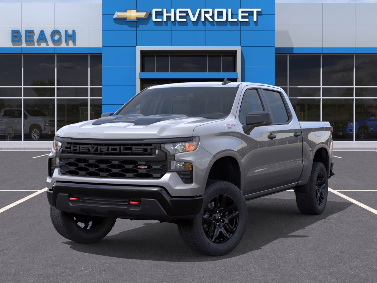 2026 Sterling Gray Metallic Chevrolet Silverado 1500 Custom Trail Boss 4X4 Truck