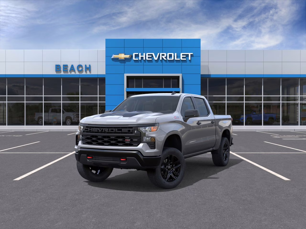 2026 Sterling Gray Metallic Chevrolet Silverado 1500 Custom Trail Boss 4X4 Truck