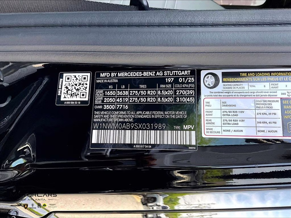 2025 Obsidian Black Metallic Mercedes-Benz G-Class G 580 4MATIC AWD SUV