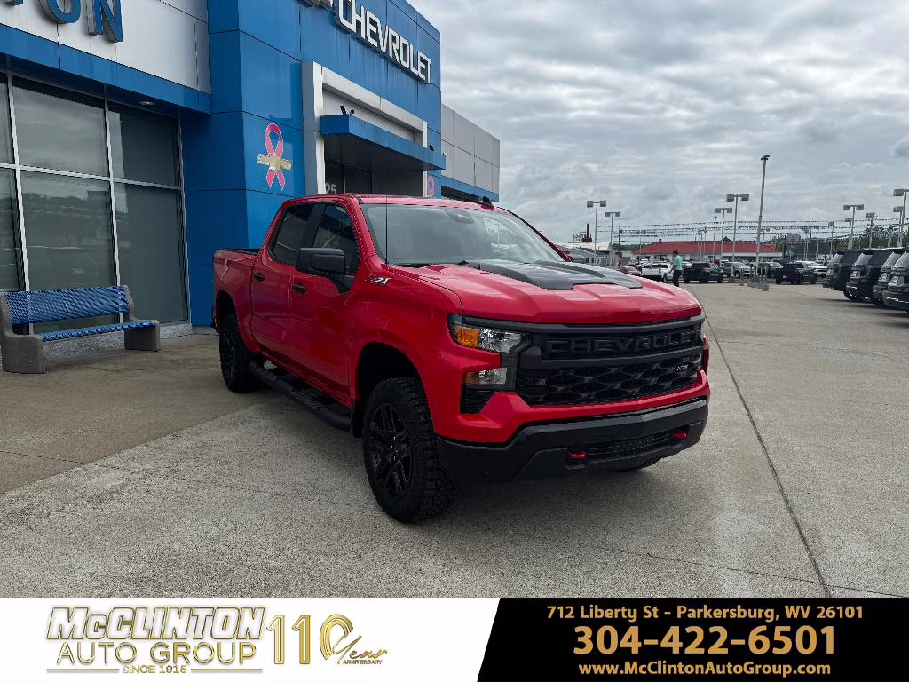 2026 Red Hot Chevrolet Silverado Custom Trail Boss 4X4 Truck