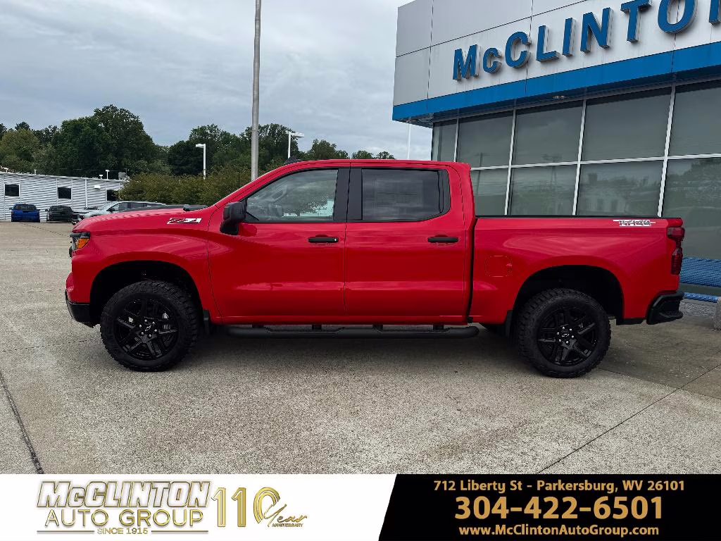 2026 Red Hot Chevrolet Silverado Custom Trail Boss 4X4 Truck