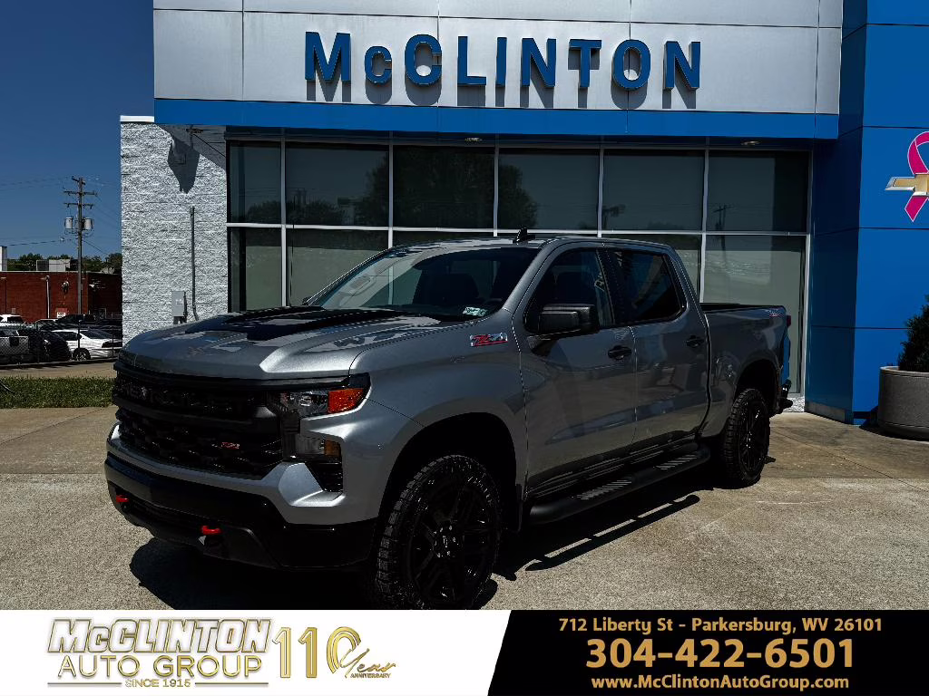 2026 Sterling Gray Metallic Chevrolet Silverado Custom Trail Boss 4X4 Truck