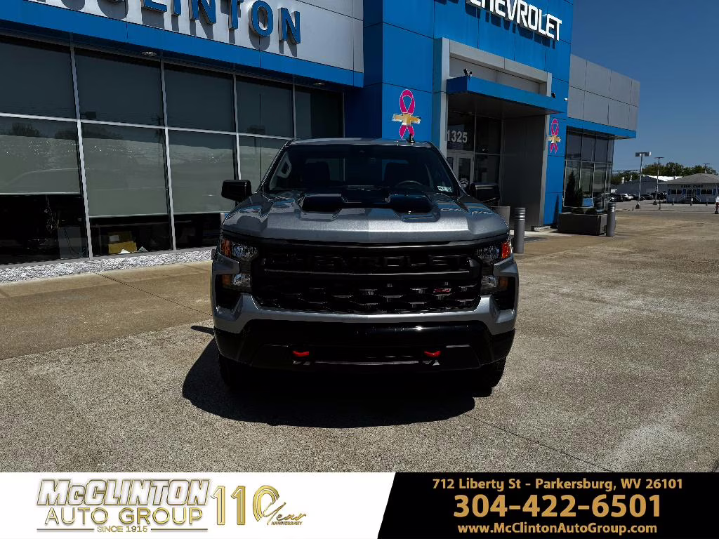 2026 Sterling Gray Metallic Chevrolet Silverado Custom Trail Boss 4X4 Truck