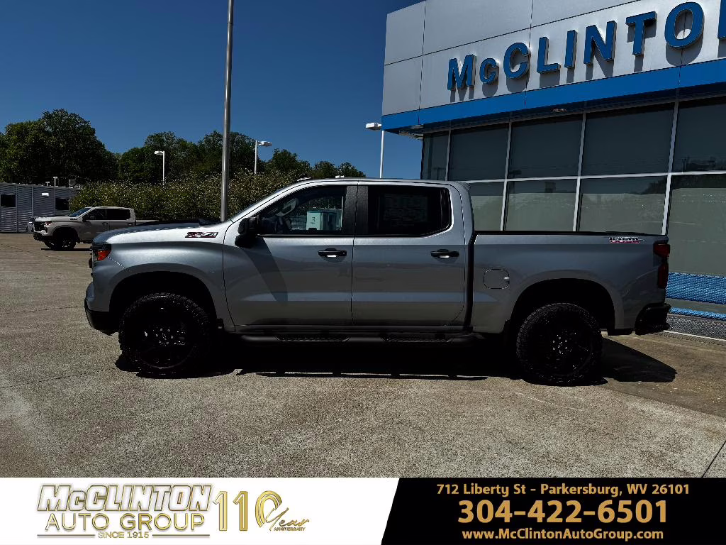 2026 Sterling Gray Metallic Chevrolet Silverado Custom Trail Boss 4X4 Truck