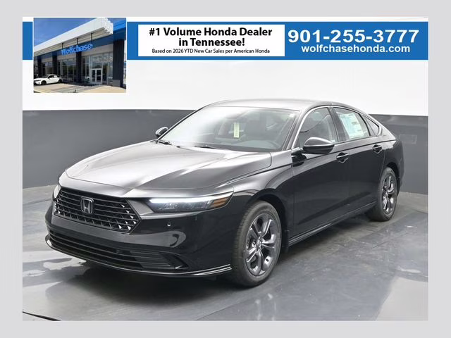 2026 Crystal Black Pearl Honda Accord Hybrid EX-L FWD Sedan