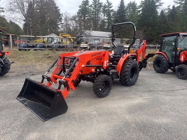 2026 Orange Bad Boy 4025H Loader Backhoe w industrial tires