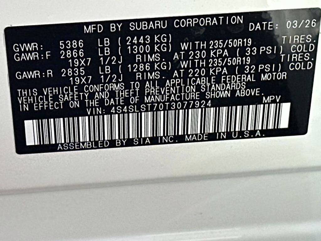 2026 Wh8 Subaru Forester Touring Hybrid AWD SUV