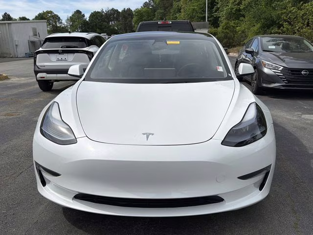 2023 White Tesla Model 3 Base RWD Sedan