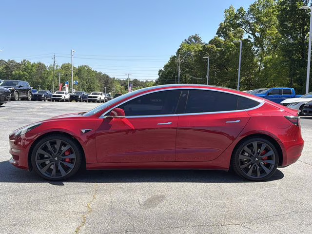 2020 Red Multi-Coat Tesla Model 3 Performance AWD Sedan